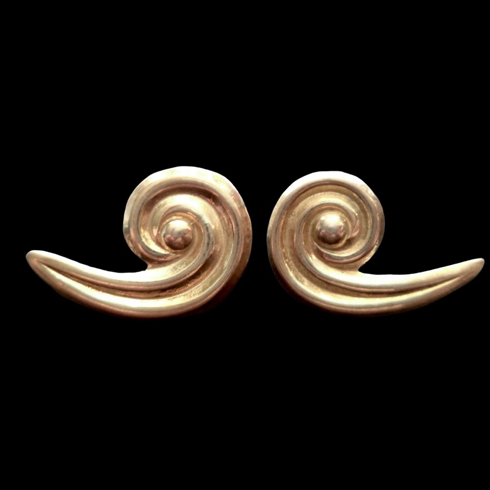 3/$15 Vintage Sterling Silver Minimalist Swirl Earrings 1"